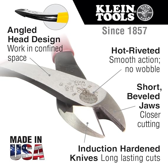 Klein Tools 80080 Hand Tool Kit includes 2 Screwdrivers, Made in USA, 3 Pliers, Wire Stripper and Cutter, for Electricians, 6-Piece